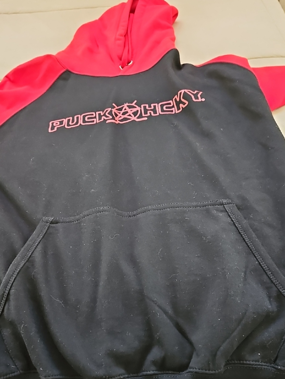 Black & Red Pullover Hoodie For Hockey Fans